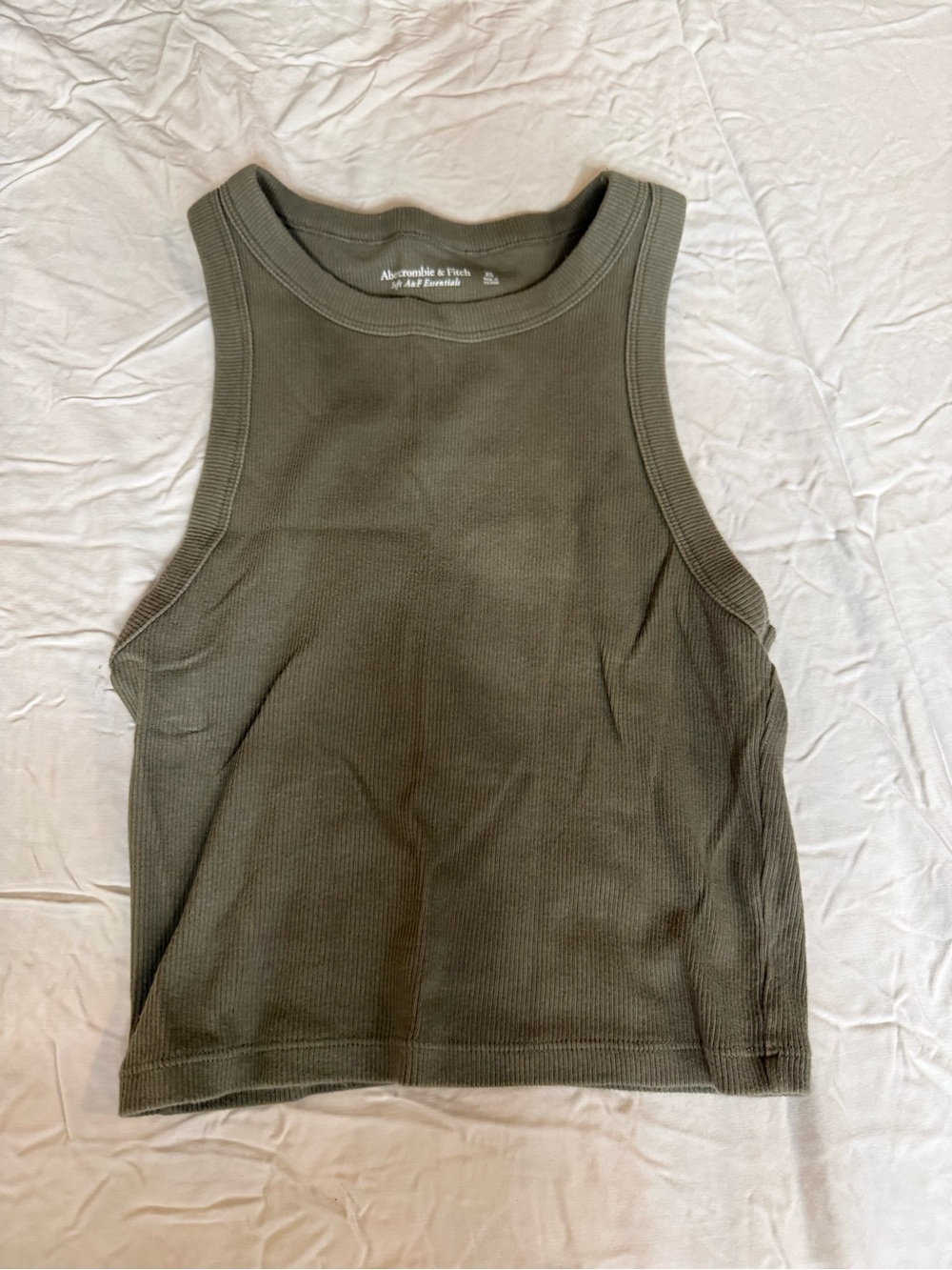 Abercrombie & Fitch Olive Green Ribbed Tank Top